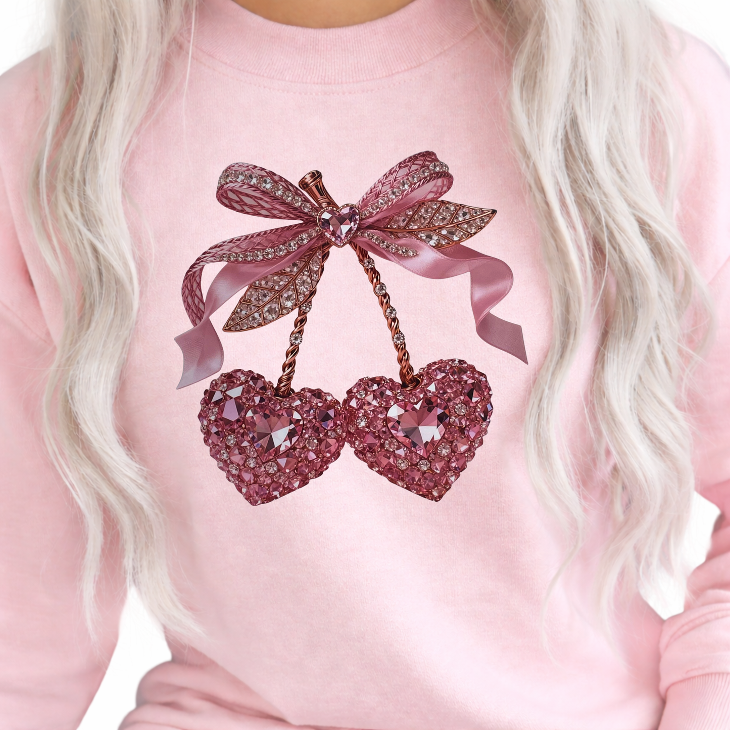 Faux Crystal Cherry Hearts